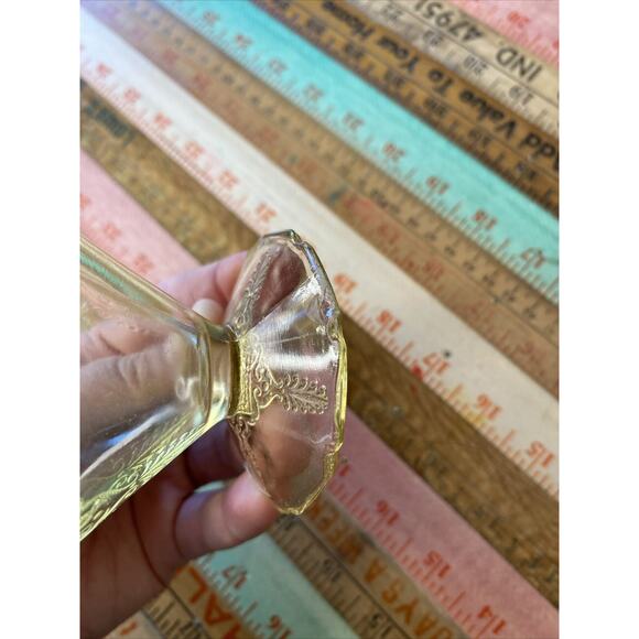 1932 ROXANA YELLOW FOOTED SHERBET HAZEL ATLAS Depression Glass Read - Picture 11 of 12